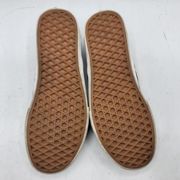 VANS Slip-On Classic Womens 7.5 Black Red Logo Flame Fire Canvas Shoes - Picture 10 of 13